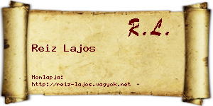 Reiz Lajos névjegykártya